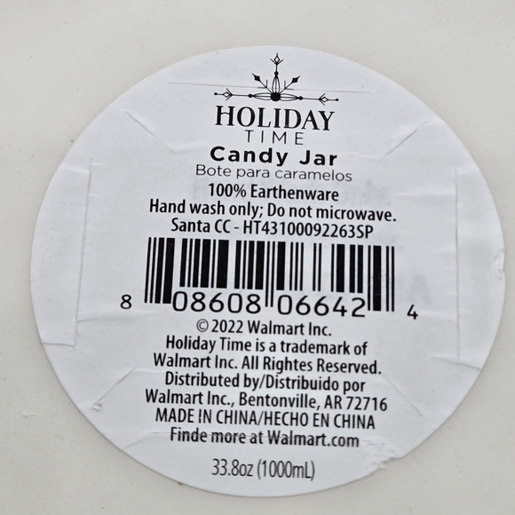 HOLIDAY TIME Christmas Santa Claus with Gingerbread Earthenware Candy/Cookie Jar - Picture 8 of 10